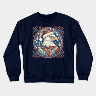 Eagle wearing his Ugly Christmas Sweater Crewneck Sweatshirt